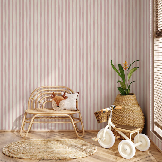 Watercolour Stripes - Candy & Cream
