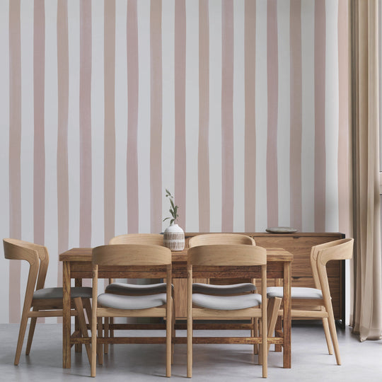 Watercolour Stripes Large - Rose & Blush