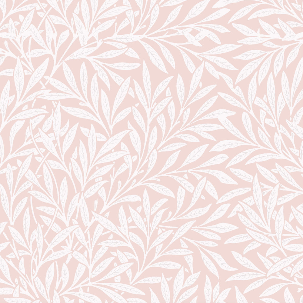White Lily Leaves on Pale Blush