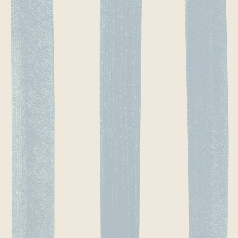 Watercolour Stripes Large - Powder Blue & Cream