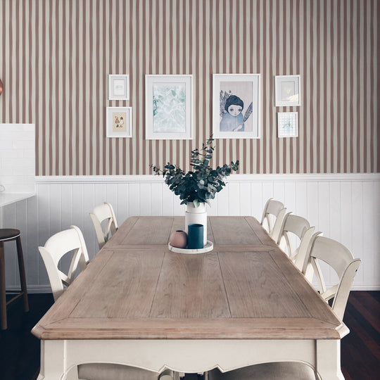 Watercolour Stripes - Chocolate & Cream