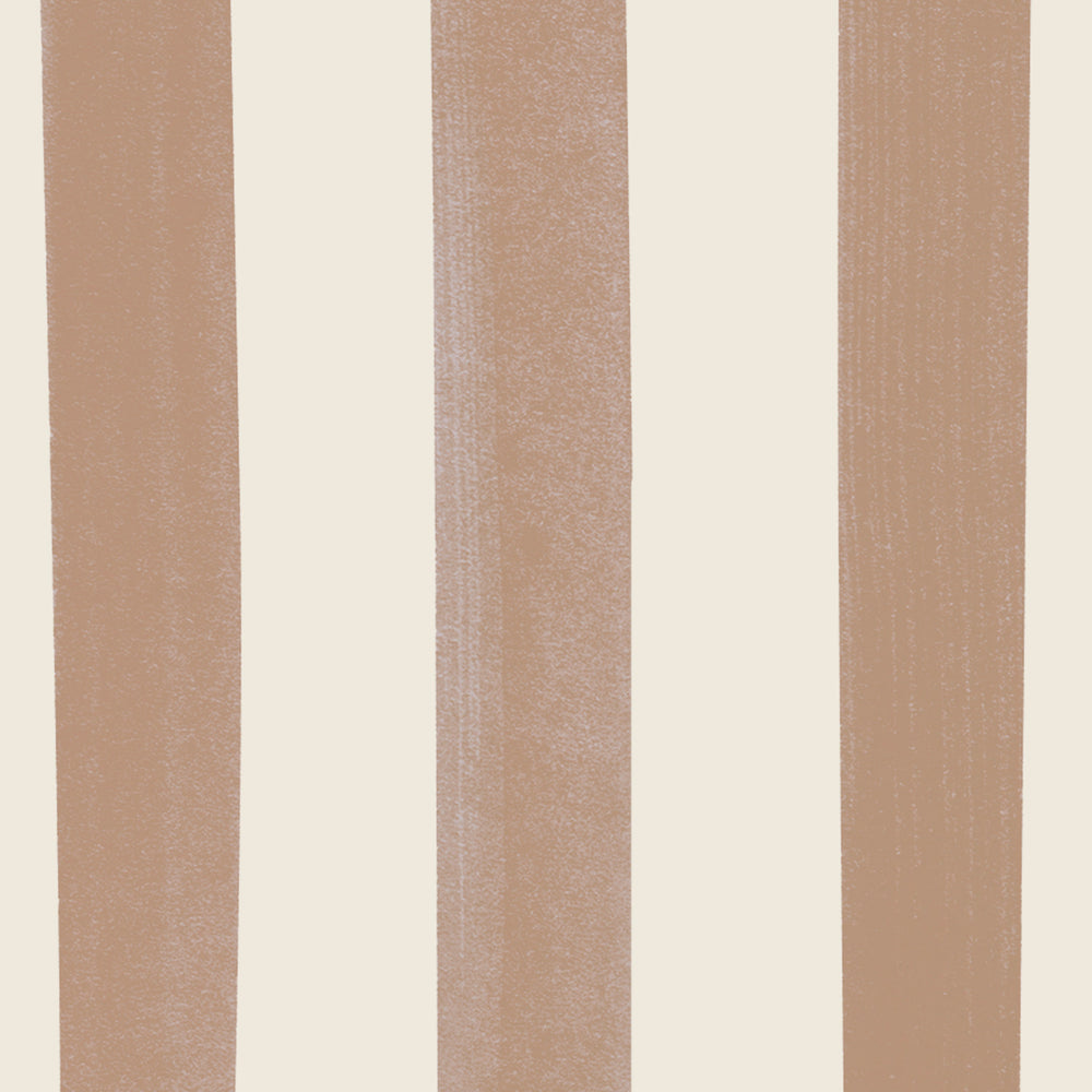 Watercolour Stripes Large - Terracotta & Cream