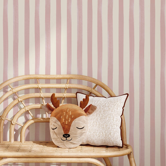 Watercolour Stripes - Candy & Cream