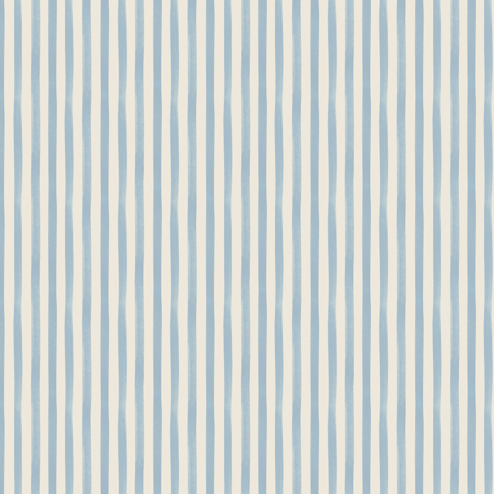 Watercolour Stripes - Powder Blue & Cream