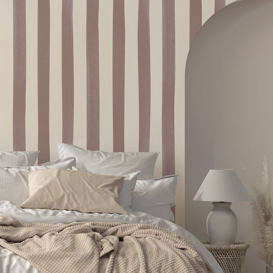 Watercolour Stripes Large - Chocolate & Cream