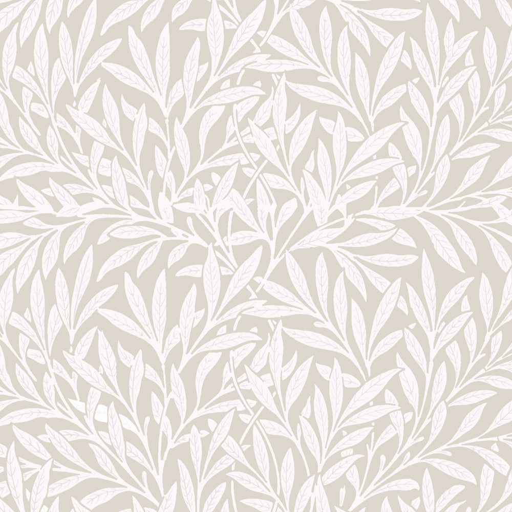 White Lily Leaves on Beige