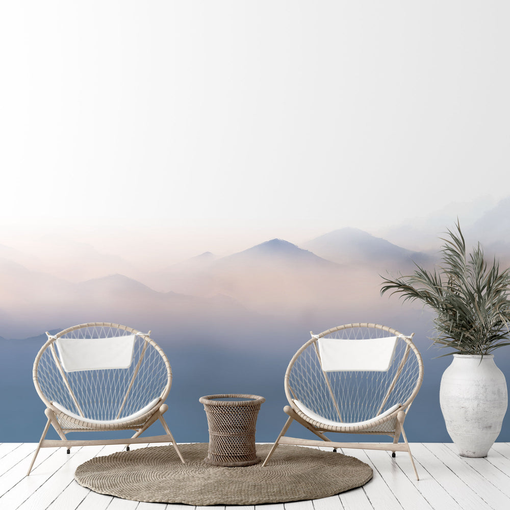 Distant Mountains - Sunset Blue