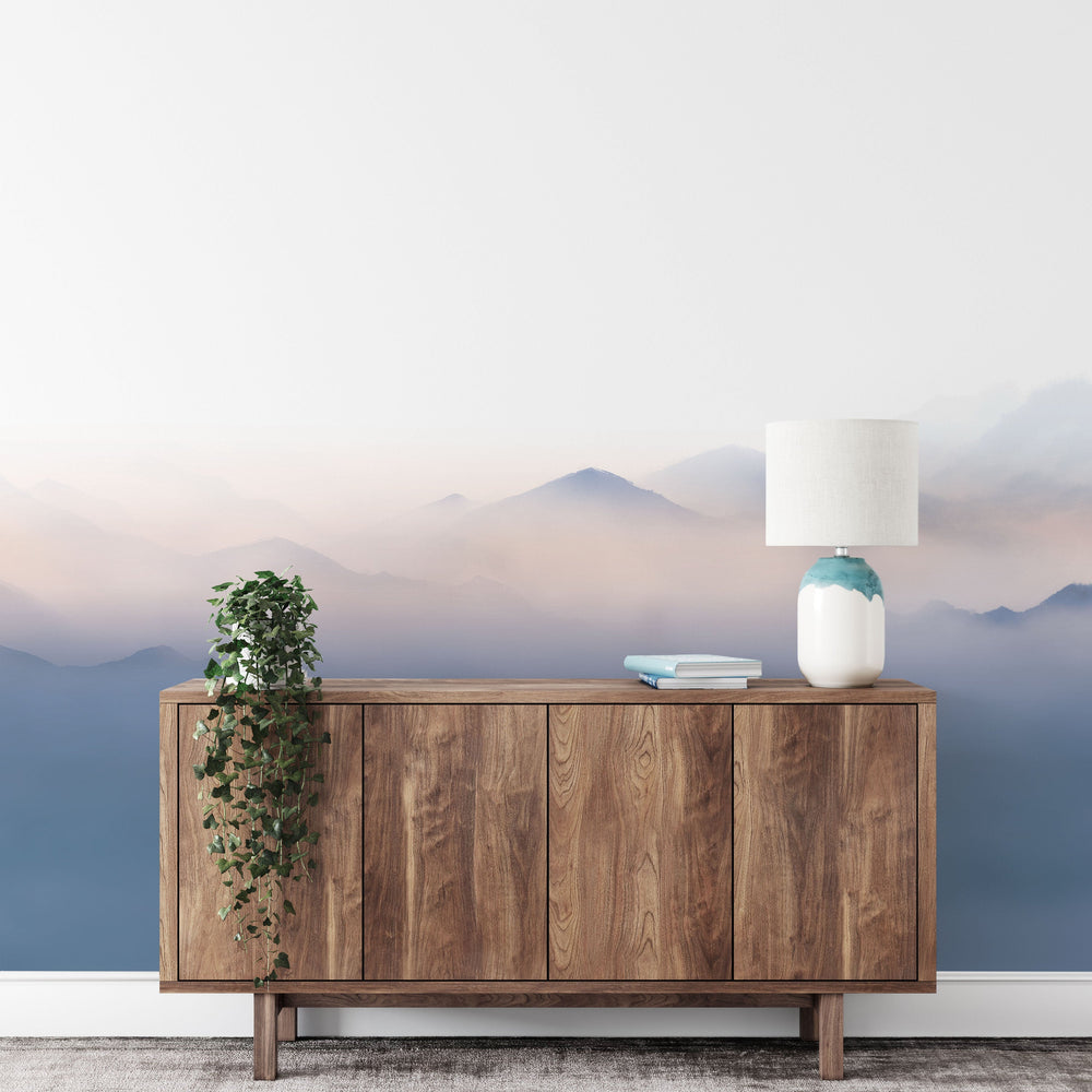 Distant Mountains - Sunset Blue