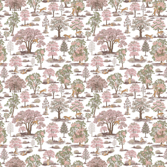 Tiger In The Woods - Pink & Green