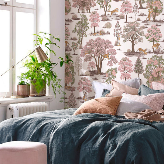 Tiger In The Woods - Pink & Green