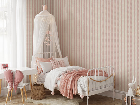 Beady Stripes - Carnation & Cream
