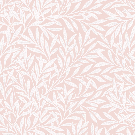 White Lily Leaves on Pale Blush