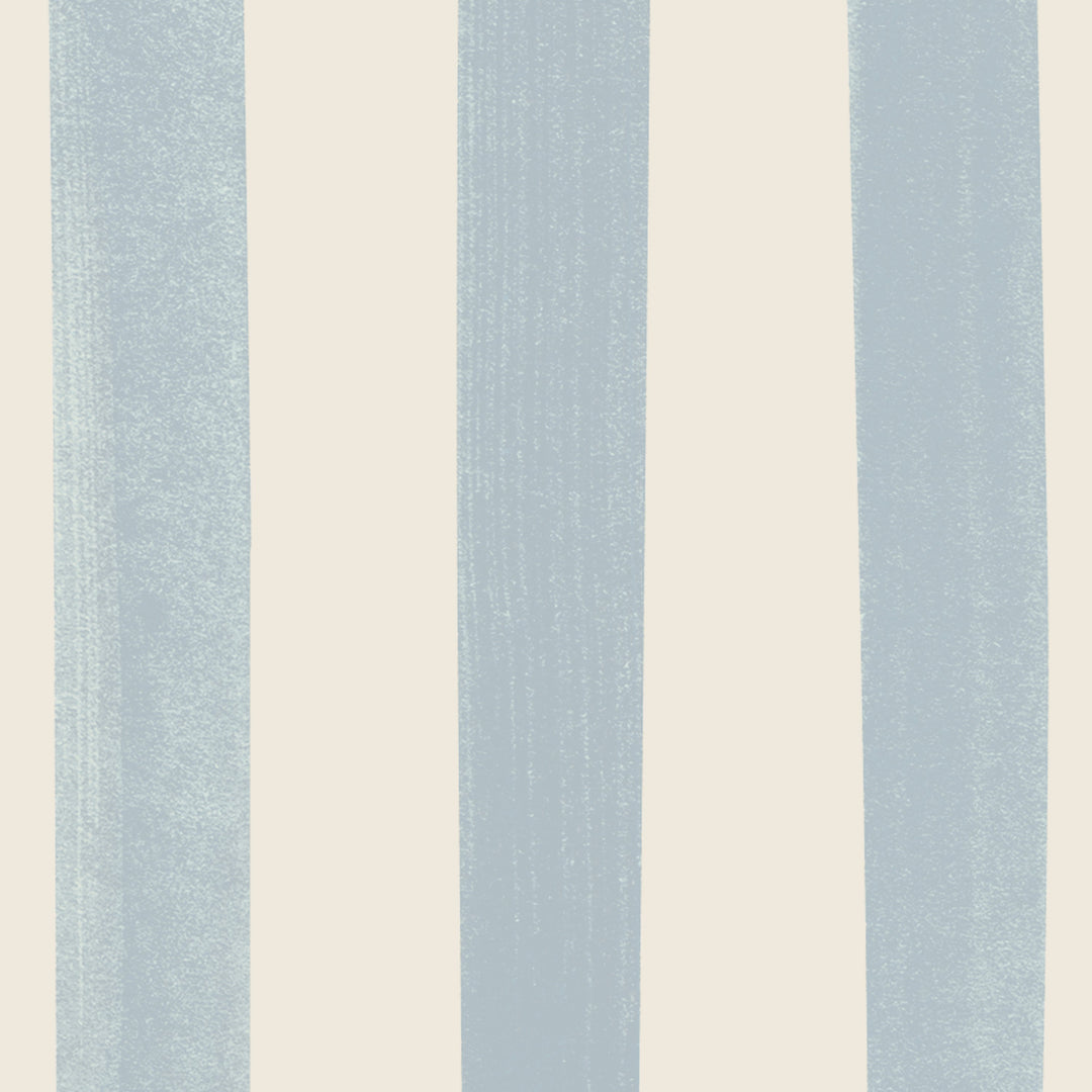 Watercolour Stripes Large - Powder Blue & Cream