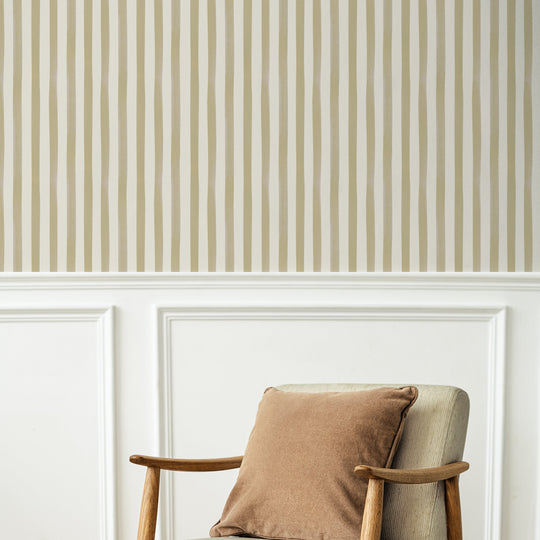 Watercolour Stripes - Mustard & Cream
