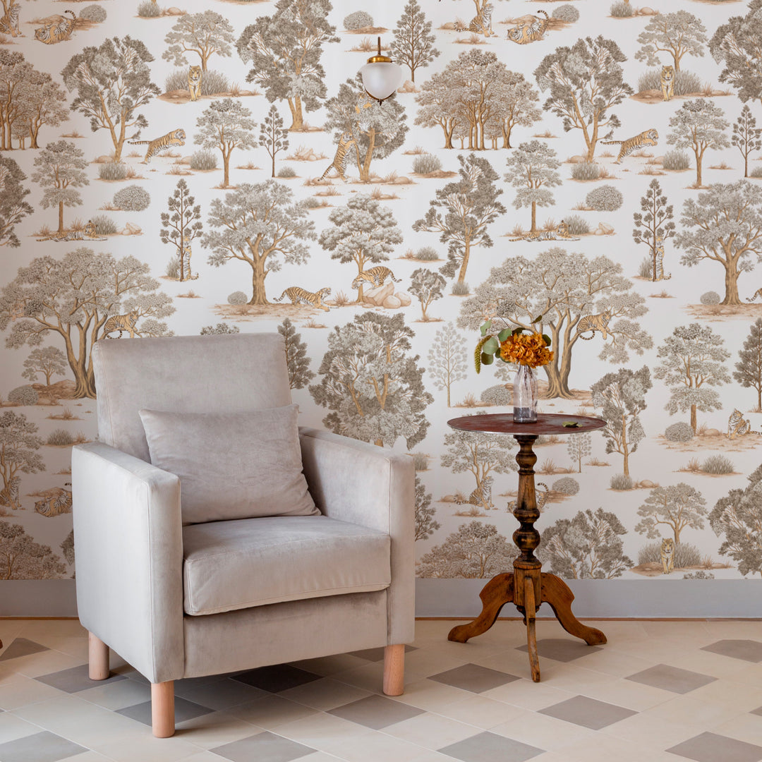 Tiger In The Woods - Beige