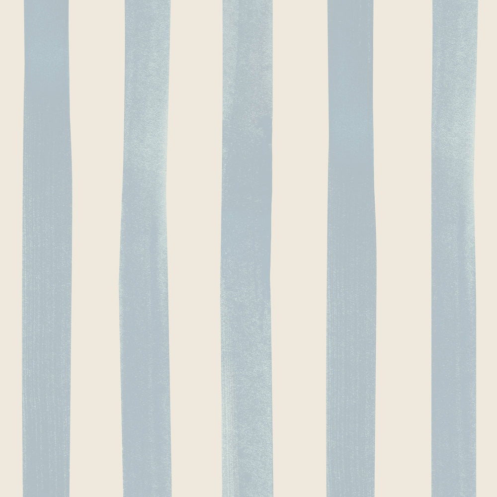 Watercolour Stripes Large - Powder Blue & Cream