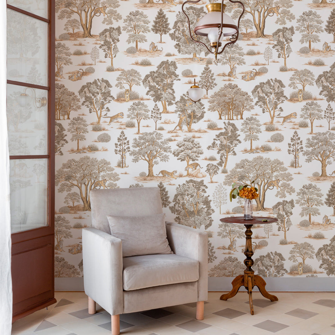 Tiger In The Woods - Beige