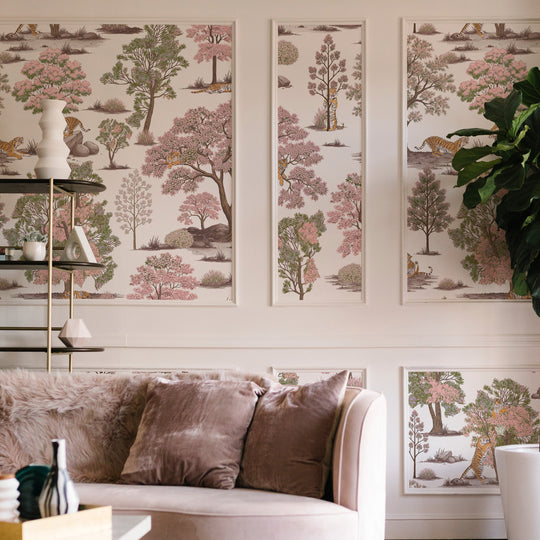 Tiger In The Woods - Pink & Green