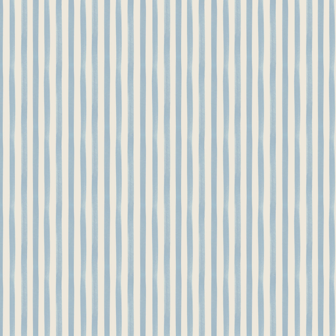 Watercolour Stripes - Powder Blue & Cream