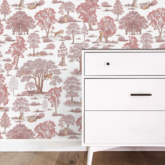 Tiger In The Woods - Candy Pink