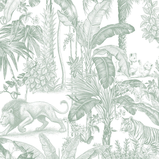 Jungle - Colonial Cats in Sage