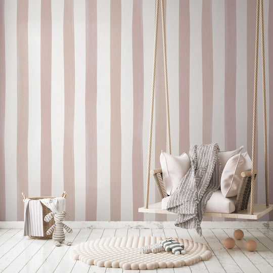 Watercolour Stripes Large - Rose & Blush