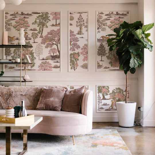 Tiger In The Woods - Pink & Green