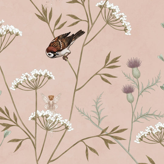 Whispering Thistle on Blush - Softer Tones and Fairies