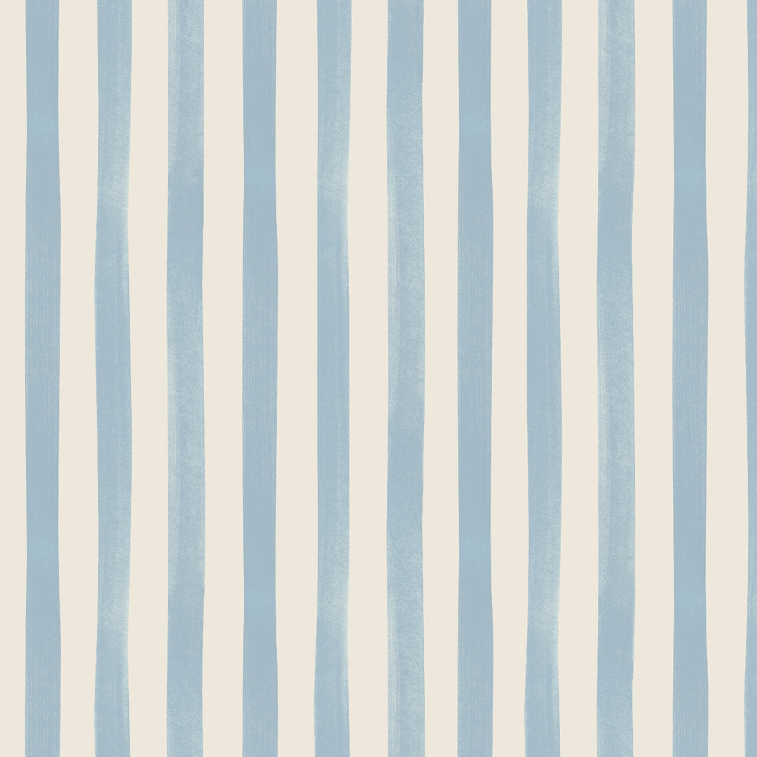 Watercolour Stripes - Powder Blue & Cream
