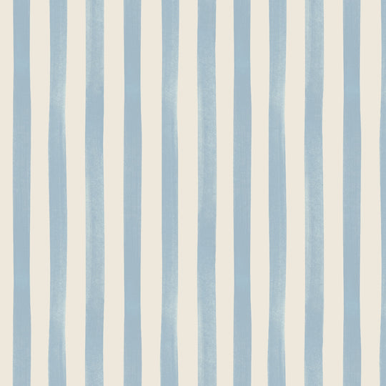 Watercolour Stripes - Powder Blue & Cream
