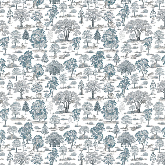 Tiger In The Woods - Silver & Blue