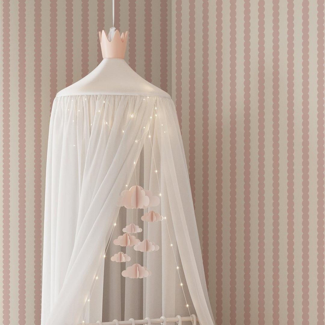Beady Stripes - Carnation & Cream