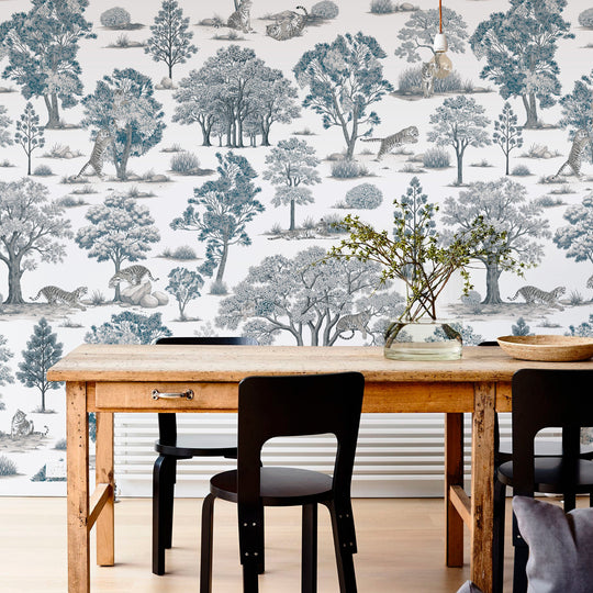 Tiger In The Woods - Silver & Blue