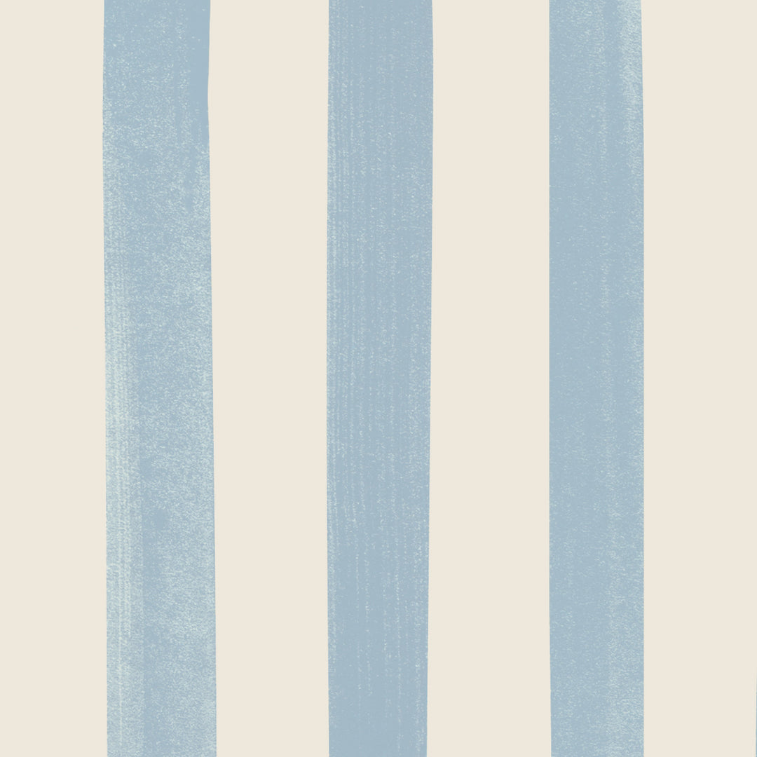 Watercolour Stripes - Powder Blue & Cream