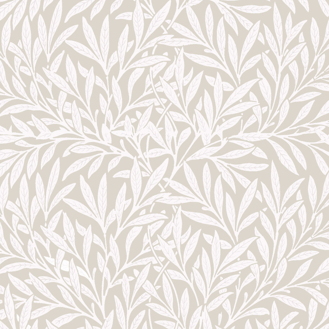 White Lily Leaves on Beige