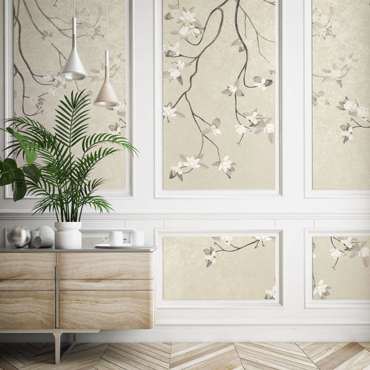 Magnolias on Burnished Gold