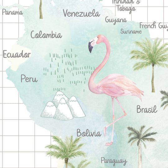 Watercolour Customisable World Map
