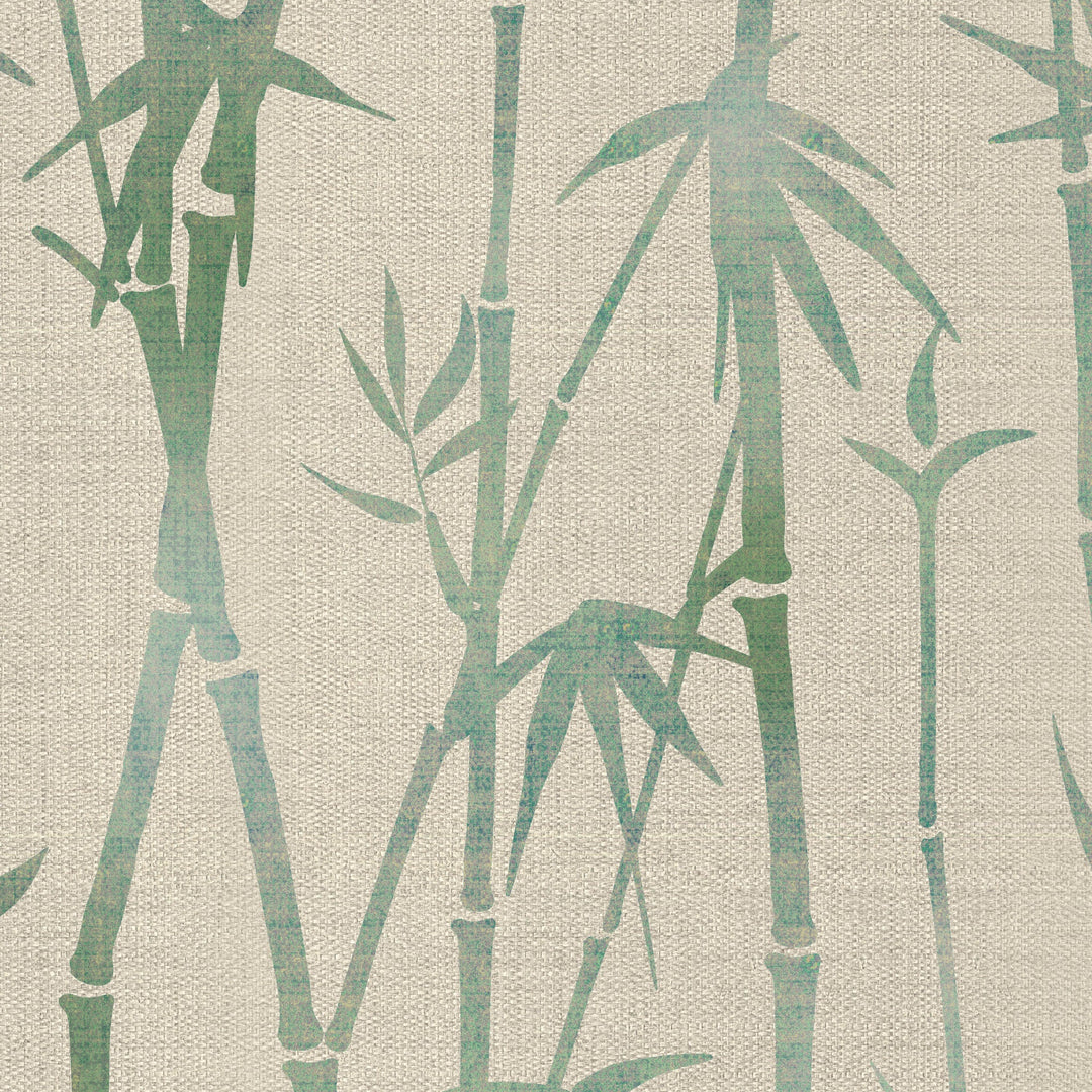 Green Bamboo on Hessian