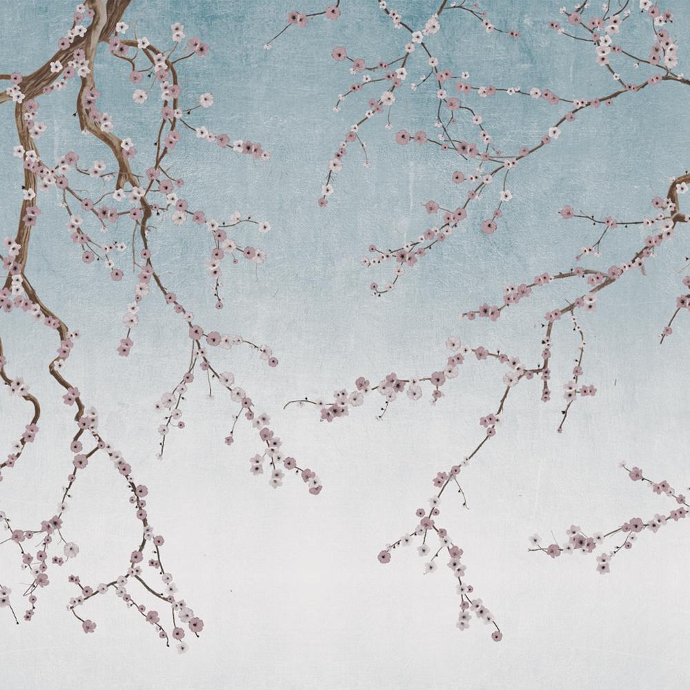 Cherry Blossoms on Ice Blue
